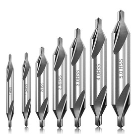 KEWAYO 7 Pcs Center Drill Center Drill Set Chamfering Screw Hole Tool Center Ring Positioning 60 Degree Angle High Speed Steel 1mm /1.5mm / 2mm / 2.5mm / 3mm / 4mm / 5mm