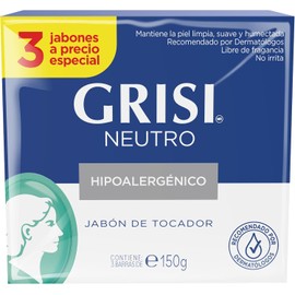 GRISI Neutro Jabón Tripack, 150 gr, blanco