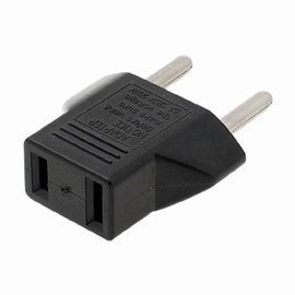 CABLEPELADO US Plug to EU Plug American to European Adapter Travel Plug 6A 125V 10A 250V Black Pack of 1