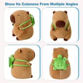 NatureMan Cute Capybara Stuffed Animals,Kawaii Capybara Plush Toys, 30cm Capybara Stuffed Aniamls Toys for Girls Kids Adults Birthdays (Capybara-Turtle Backpack)