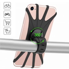 Vsweet Bike Phone Mount for Motorcycle-Universal Silicone Bicycle Phone Holder,Handlebar Cradle Adjustable for Cycling GPS/Music, Fits for 11 Pro Max/XR/XS Max/8/7/ 6/6s Plus, Galaxy S9/S9 Plus