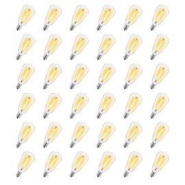 GvvooHome 36 Pack LED ST38 Replacement Bulbs, 1 Watt E12 LED Bulb 2700K Warm White, Vintage Dimmable Shatterproof Bulbs for Indoor Outdoor Patio Garden String Lights, Dimmable