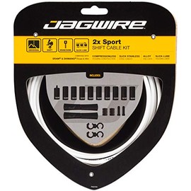 Jagwire 2X Sport Shift Adult Unisex Shift Cable and Sheath Kit, White, One Size