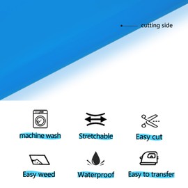 guangyintong Fluorescent Heat Transfer Vinyl Neon Blue HTV Rolls, 12" x 12ft Stretchy Soft PU Iron on Vinyl for T-Shirts, HTV Vinyl for All Cutter Machine Easy to Cut & Weed for Heat Vinyl Design