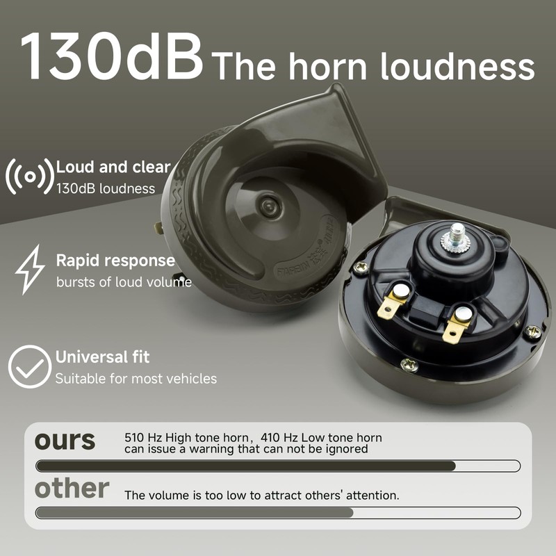 FARBIN Car Horns 12v Loud Dual-Tone Auto Snail Horn Electric