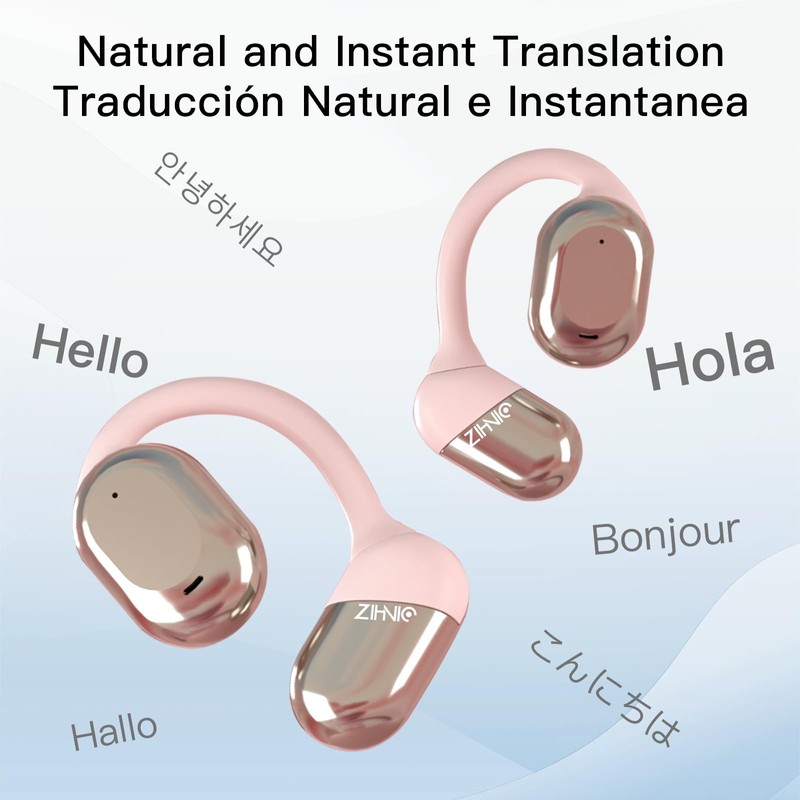 ZIHNIC Wireless 3-Mode Translation Earphones - Real-Time Language Translation, 135