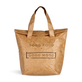 Thermal Bag Waterproof Paper Look Reusable Lunch Bag Insulated Carry Handles Insulated Shopping Bag 6 Litres Environmentally Friendly Cool Bag Made of Waterproof Velcro Fastener