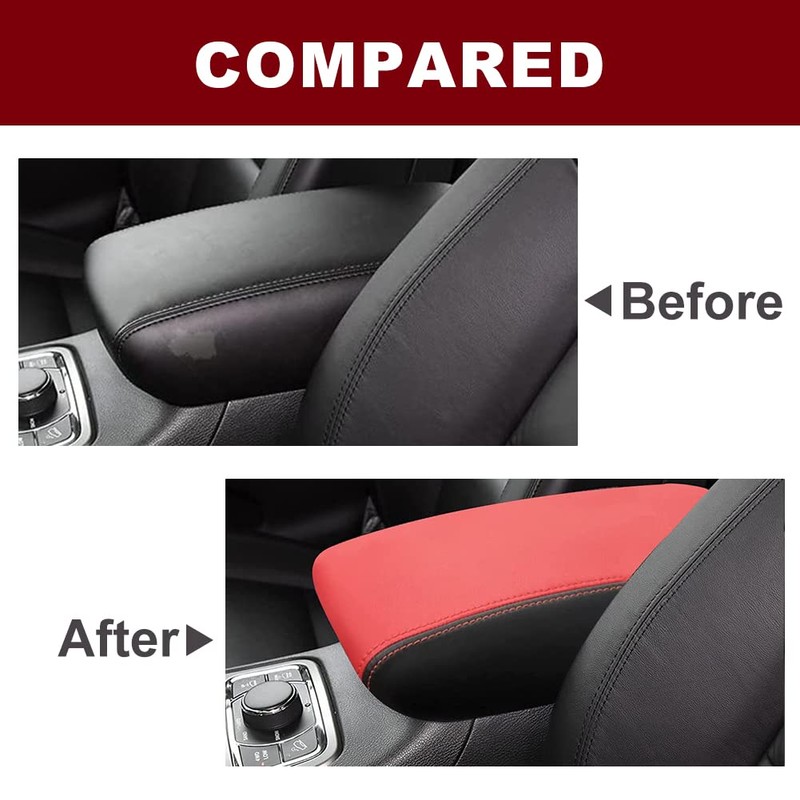 sportuli Center Console Cover Anti-Scratch Leather Armrest Cover Replace for