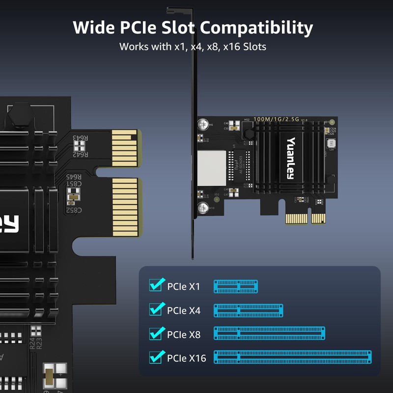 2.5G PCIe Network Card, YuanLey 2.5 Gigabit PCI Express Ethernet