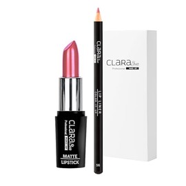 Claraline Lip Kit, Matte Lipstick & Lip Liner (Pink Truffle)