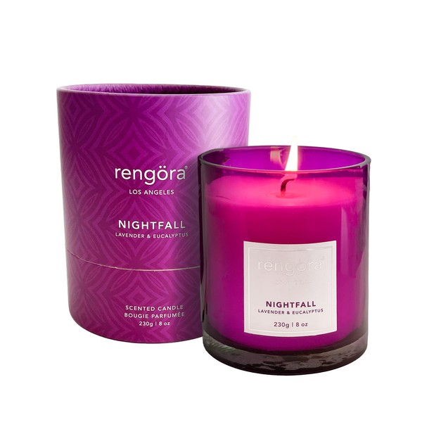 rengöra Candles Gifts for Women - Scented Candle for Home - Long Burning Soy Candle (40+ hrs / 8 oz) (Lavender & Eucalyptus, 230 g)