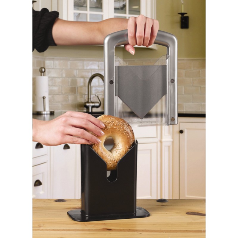 Hoan The Original Bagel Guillotine Universal Slicer, Silver, 9.25-Inch -