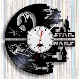 Viiluuxr Wall Clock Science Fiction Film Themes Vinyl Record Wall Clocks Room Decorations No Ticking Noise Wall Clock 12 Inch Quartz Clock