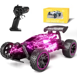 Tecnock RC Car for Kids RC Type C USB Charging Toy Car Off-Road 2.4Ghz RC Car Birthday Gift (Pink)