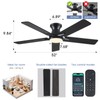 Goniyado 52" Low Profile Ceiling Fans with Lights and Remote,Black