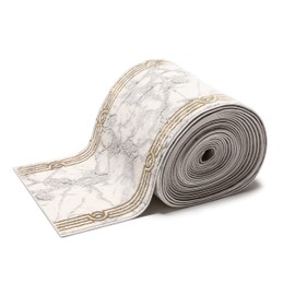 Well Woven Custom Size Hallway Stair Runner - Choose Your Length - Fairmont Collection Lezlee Ivory Gold Abstract Marble Border 26 Inches Wide x 20 Feet Runner (26" x 20')