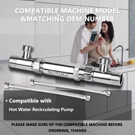 ZAIGANMA Sensor Valve Kit for Instant Hot Water Recirculating Pump Bypass Valve 304 Stainless Steel Directly Replace The Old Plastic Version