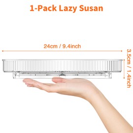 Drucilla Turntable Fridge Organiser, 24 cm Turntable Kitchen Organiser, 360° Rotating Plate Refrigerator, Rotating Spice Rack for Spices, Bottles