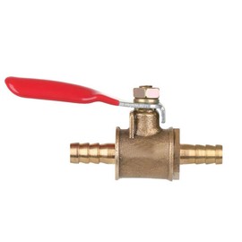 ExcInter 6mm Hose Barb Inline Water/Air Gas Fuel Line Shut-Off Brass Ball Valve 180 Degree Operation Handle
