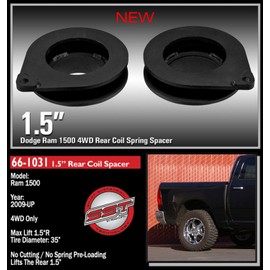 Readylift 66-1031 1.5" Rear Coil Spring Spacer for Dodge Ram 1500 2WD/4WD 2009-Up, For Tires Up to 35"