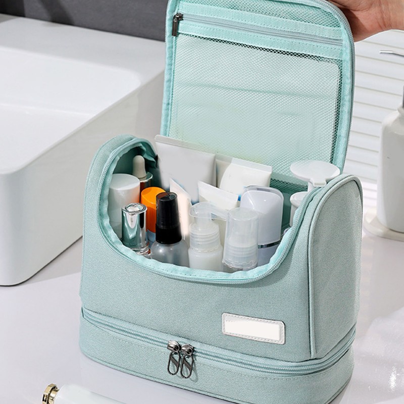 Travel Toiletry Bag Multiple Compartments Large Capacity Zipper Closure Wet