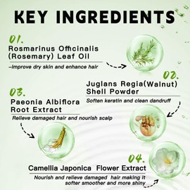 Dusgxps Rosemary Mint Scalp Scrub 300g - Scalp Exfoliator for Dryness & Dandruff Relief, Deep Cleansing Hair Scrub for All Hair Types, Oil Control & Nourishing Scalp Treatment