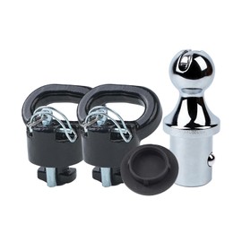 Lrichy 60618 Upgraded 38k Puck System Gooseneck Hitch Ball Kit for 2013-2025 Dodge Ram 2500 3500, 2-5/16“ Hitch Ball for Truck Bed with 2 Gooseneck Safety Chain Anchors