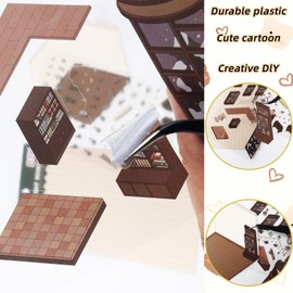 4 Sets DIY 3D House Stickers - Cute Korean Room Deco - Make Your Own - Funny Fairy Scrapbook Stickers - Cartoon Scene - Stress Relief