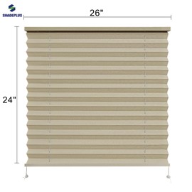 SHADEPLUS RV Blinds,RV Pleated Shades,RV Window Shades,Camper Blinds,RV Window Blinds for RV Camper Travel Trailers Motorhome's Window 26" W x 24" L Cappuccino