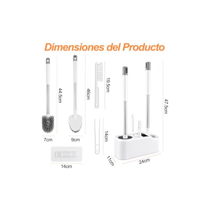 4 En 1 Cepillo para Baño, Cepillo para Taza de
