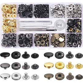 120 Set Snap Fasteners, BetterJonny 12.5mm 6 Colors Leather Snaps Button Kit Metal Button Press Studs with Fixing Tools for Clothing Leather Bracelet Jeans Wearing Jacket Bags Belts