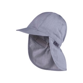 Sterntaler Peaked cap with neck protection structure – boys hat cotton blend – peaked cap baby protects the head on warm summer days – sun cap baby, grey