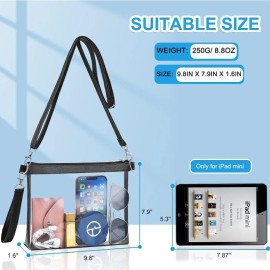 Unbranded Stadium Approved Clear Bag for Women Men Work Concert Football Crossbody Bags