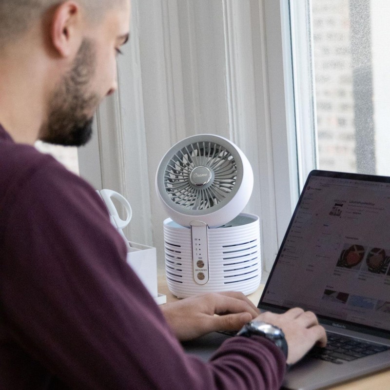 Crane 2-in-1 Air Purifier and Desk Fan Combo - Ideal