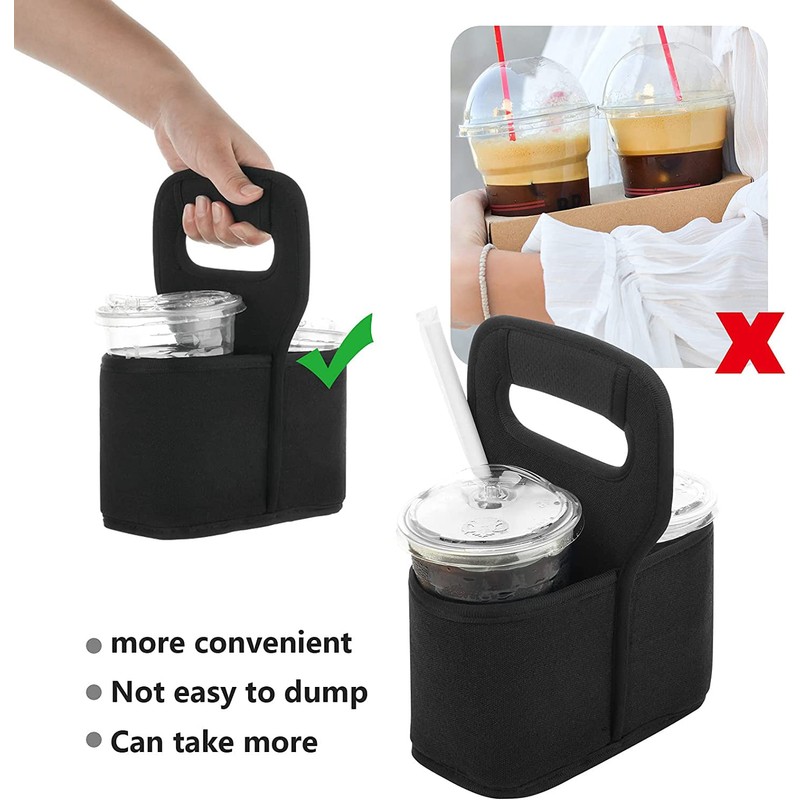 KOSTOO Portable Drink Carrier and Reusable Coffee Cup Holder for