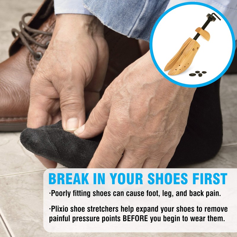 Plixio Shoe Stretcher Women and Men's Shoe Widener - Wooden
