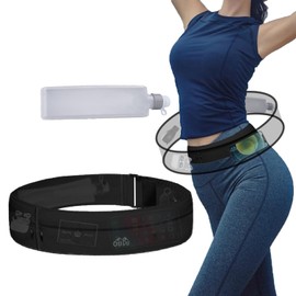 Men's and Women's Running Hydration Belt Bag with Bpa-Free Running Water Bottle & Smartphone Pocket Suitable for Runners and Walkers(L,Black)