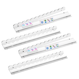 Clear Acrylic Mahjong Racks with Pushers, Set of 4, 17.3" Tile Holders
