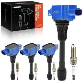 A-Premium (Blue) Set of 8 Ignition Coil Pack and Iridium Spark Plugs Compatible with Nissan Altima 2007-2013, Rogue 2008-2013, Rogue Select 2014-2015, Sentra 2007-2016 2018-2019, Versa 2007-2011, Cube