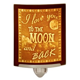 Love You to The Moon and Back - Curved Porcelain Lithophane Night Light