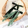 2PCS Velvet Hair Bows Ribbon Hair Clip Green Ponytail Holder