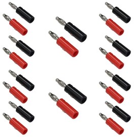 YFUSET 4mm Banana Plug Male Audio Speaker Amplifier Banana Plug Terminal Connectors Supporting 12 AWG to 20 AWG Wires (10pcs Red + 10pcs Black)