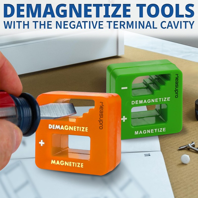 MeasuPro Demagnetizer and Magnetizer - 3 Pack - Green, Yellow,