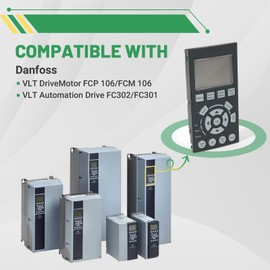 Rendrox 130B1107 Drive Graphical Local Control Panel Compatible with VLT Automation Drive FC302 FC301 Inverter LCD Operation Panel, LCP102 Display Panel, Variable Frequency Drives