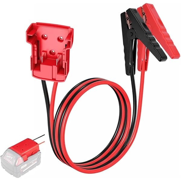 Jumper Cables alligator clips Compatible with Mil.waukee M18 18V Batteries,