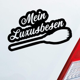 Hellweg Druckerei My Luxury Broom Witch Flying Fun Broom Car Sticker Rear Window Sticker