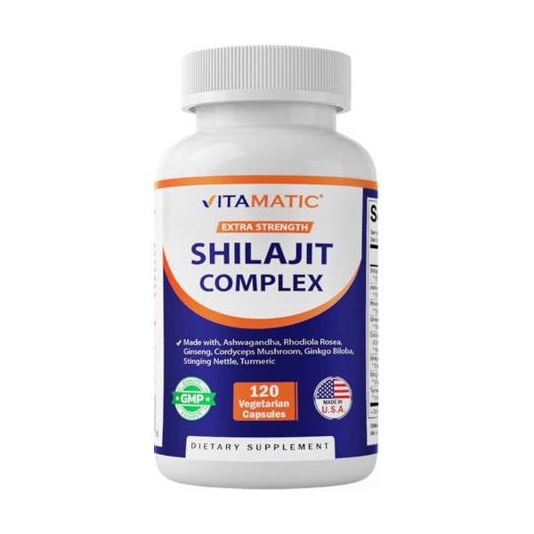 Vitamatic Vitamatic Shilajit Complex Capsules, Made with Ashwagandha, Rhodiola, Ginseng,