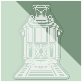 Azeeda Kleine 100 mm 'Elektrische Straßenbahn' Klarer statischer Fensteraufkleber/Aufkleber (weiß) (WC00115224)