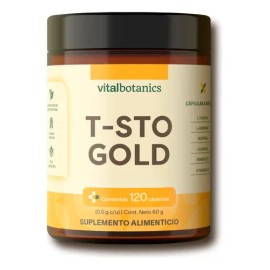 VitalBotanics T-STO GOLD 120 capsulas de 500 mg | Testo Gold a base de Moringa, Zinc, Vitamina D, Guaraná, Potasio, L-Arginina y L-Taurina | Suplemento Alimenticio Natural y Libre de Aditivos