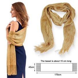 PNPGDYK Women's Shawl Stole Elegant Ceremonial Evening Dress Shiny Summer Scarf, Wrap Stole Shawl For Weddings Bridal Bridesmaids Proms & Parties